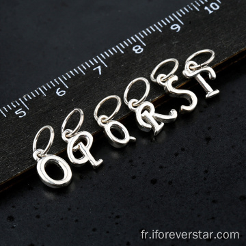 Pendentifs alphabet en plaqué or argent 925